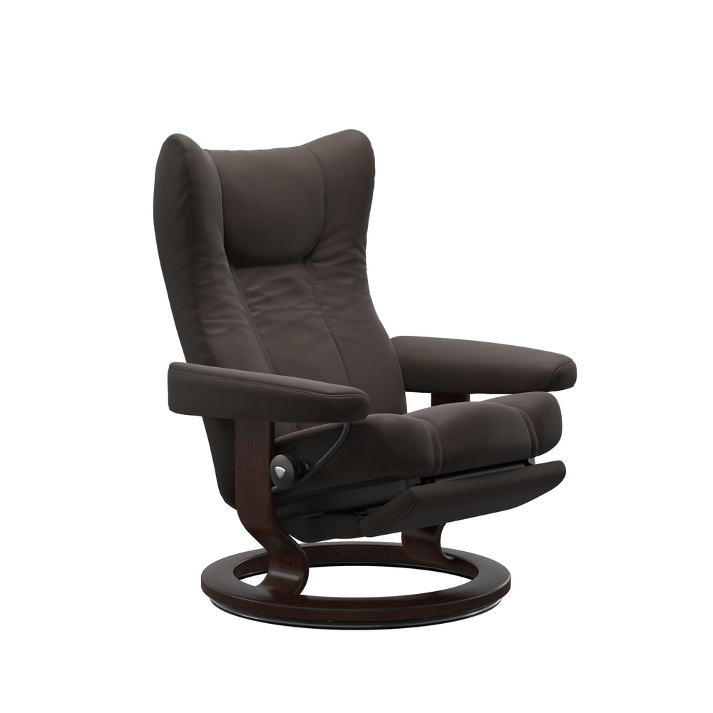 Stressless Wing Classic Power Chair Living Room Ekornes Large Paloma Chestnut Brown Finish