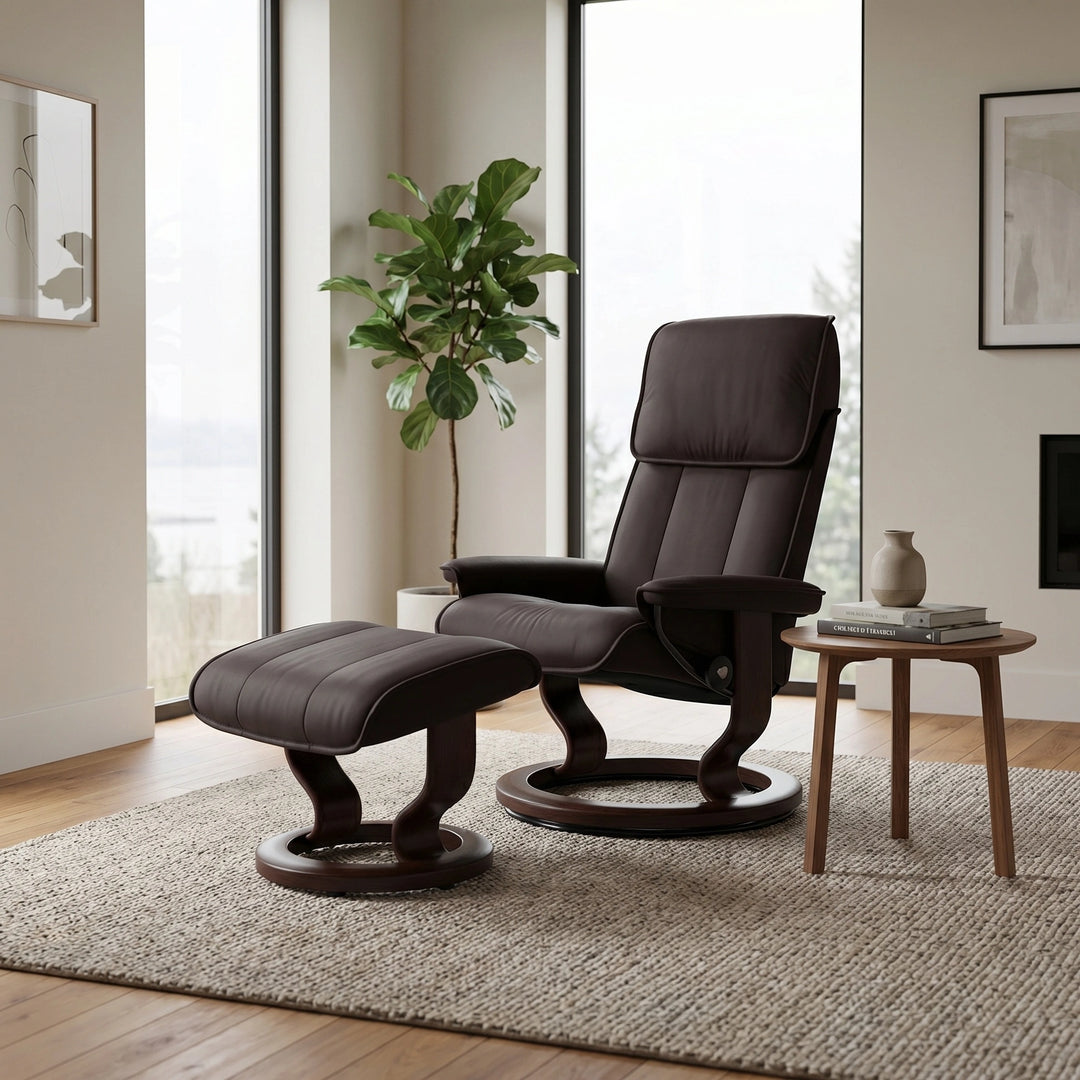 Stressless Admiral Classic Chair & Ottoman Living Room Ekornes