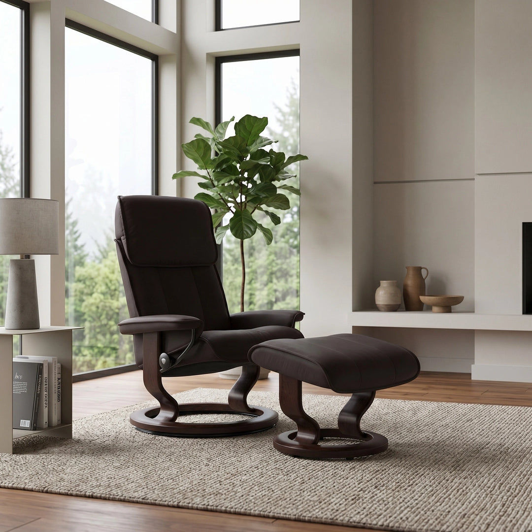 Stressless Admiral Classic Chair & Ottoman Living Room Ekornes