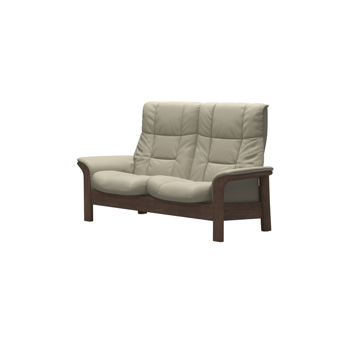 Stressless Buckingham High Back Loveseat Living Room Ekornes Light Grey Walnut Finish