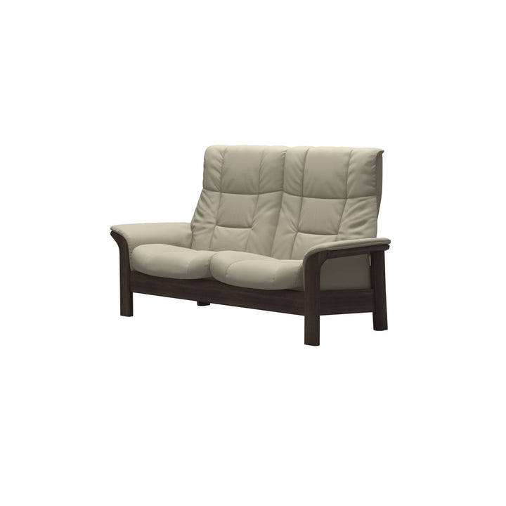 Stressless Buckingham High Back Loveseat Living Room Ekornes Light Grey Wenge Finish