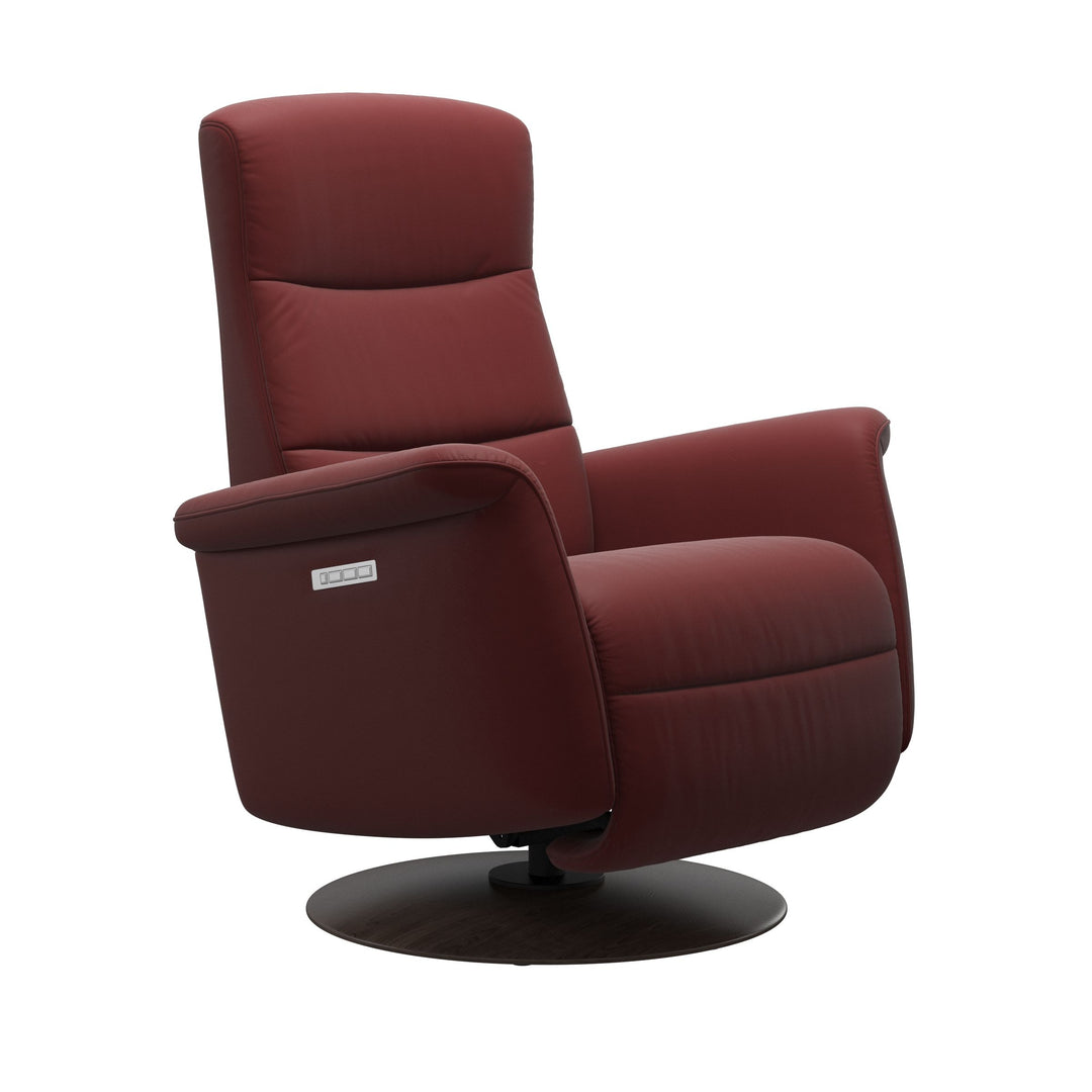 Stressless Mike Recliner - Wood Base Living Room Ekornes Small Paloma Cherry Wenge Stain