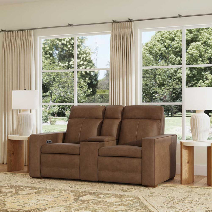 Dutch Power Reclining Loveseat with Console Living Room Flexsteel