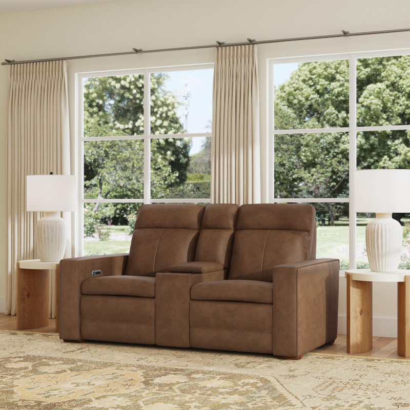 Dutch Power Reclining Loveseat with Console Living Room Flexsteel
