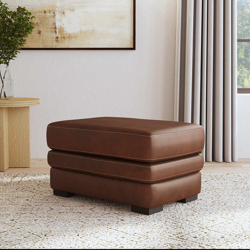 David Leather Ottoman Living Room Flexsteel   