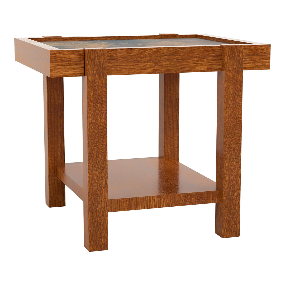 Durant Inset Copper Side Table Living Room Stickley Aurora