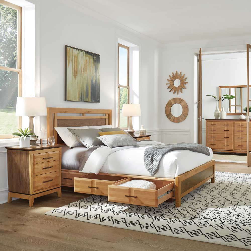 Addison Queen Panel Storage Bed Bedroom Whittier Wood