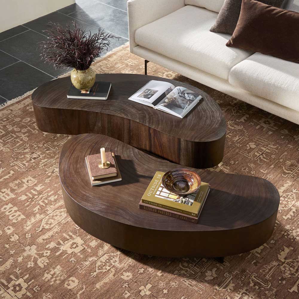 Avett Coffee Table, Smoked Guanacaste Living Room Four Hands