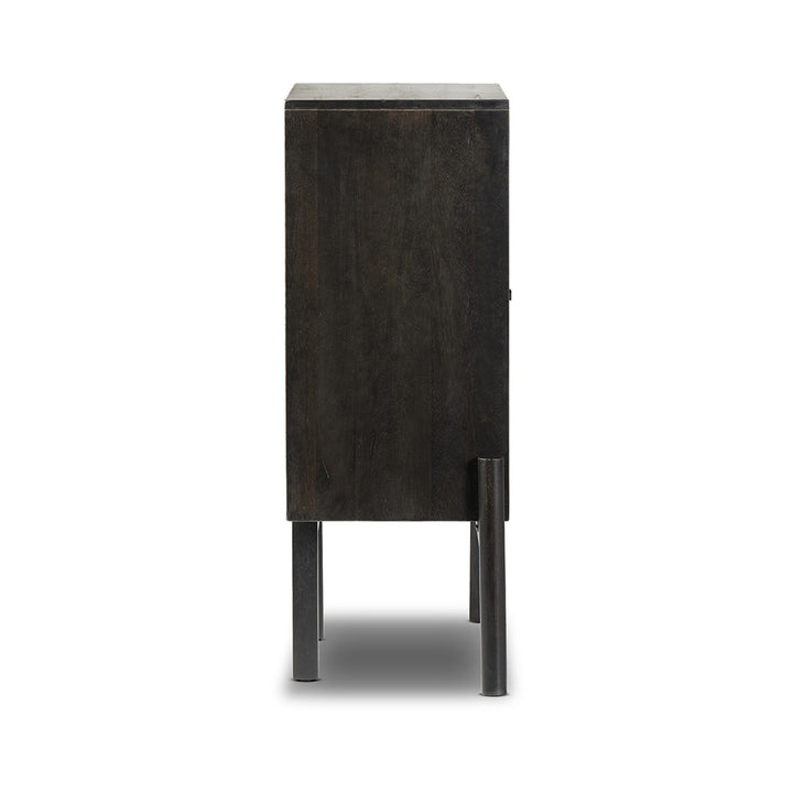 Reza Bar Cabinet, Worn Black Dining Room Four Hands   