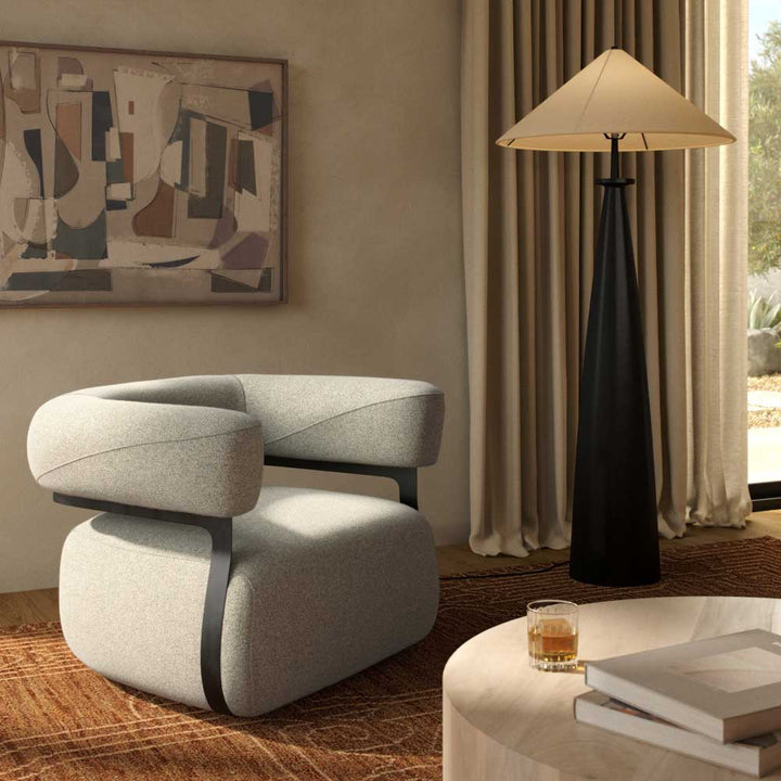 Gareth Swivel Chair, Torrance Silver Living Room Four Hands