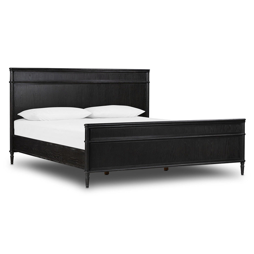 Toulouse Bed, Distressed Black Bedroom Four Hands King  