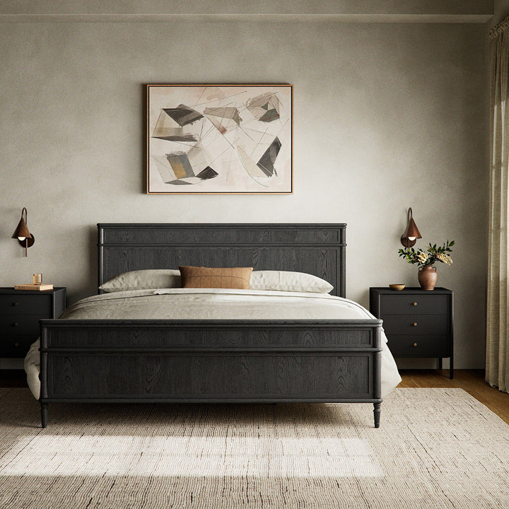 Toulouse Bed, Distressed Black Bedroom Four Hands   