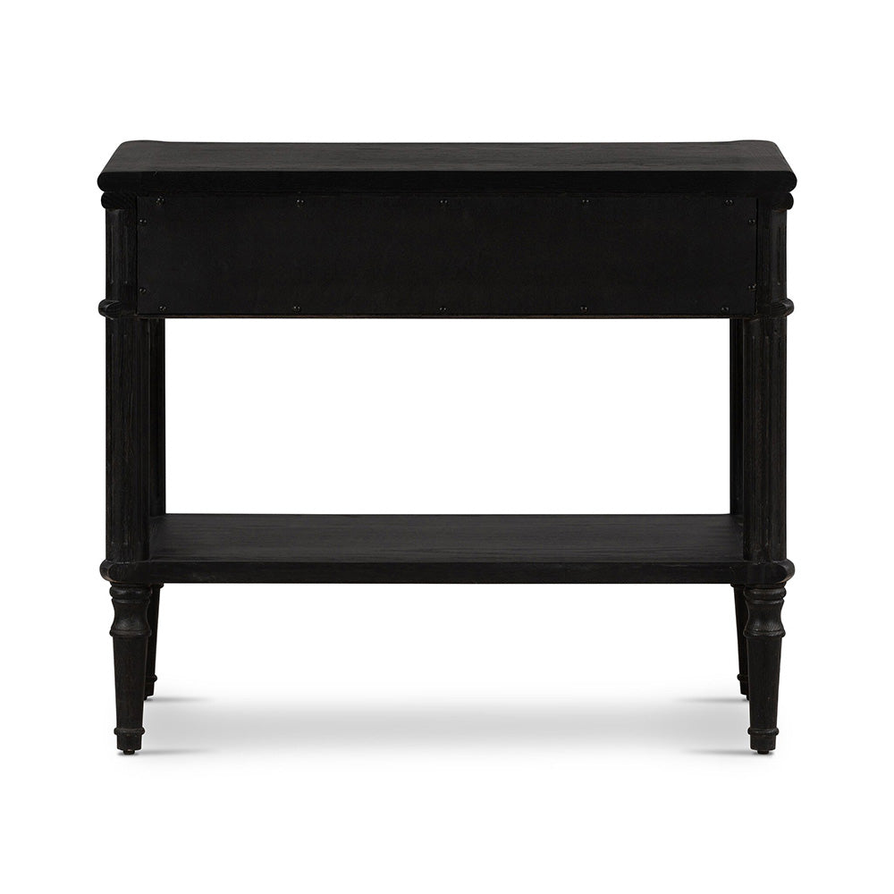 Toulouse Nightstand, Distressed Black Bedroom Four Hands   