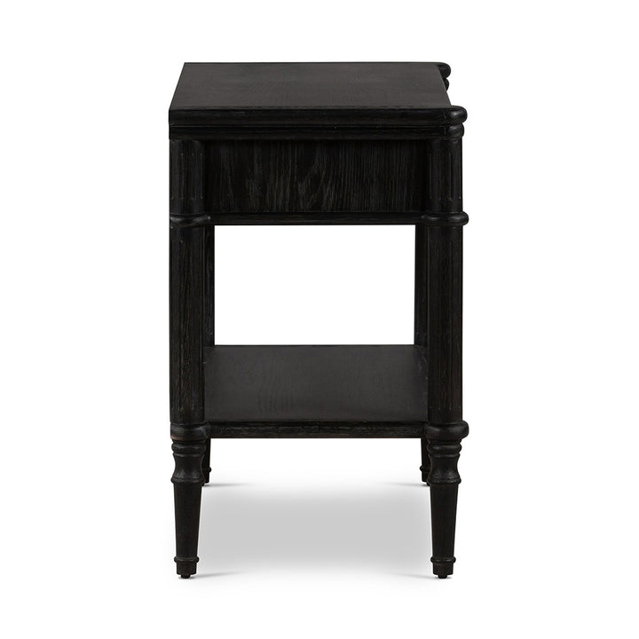 Toulouse Nightstand, Distressed Black Bedroom Four Hands   