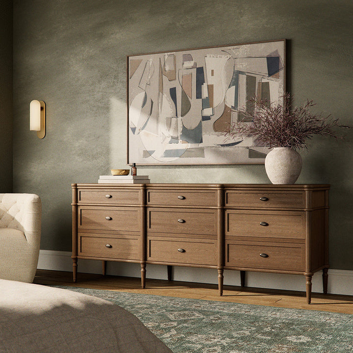 Toulouse 9 Drawer Dresser, Toasted Oak Bedroom Four Hands   