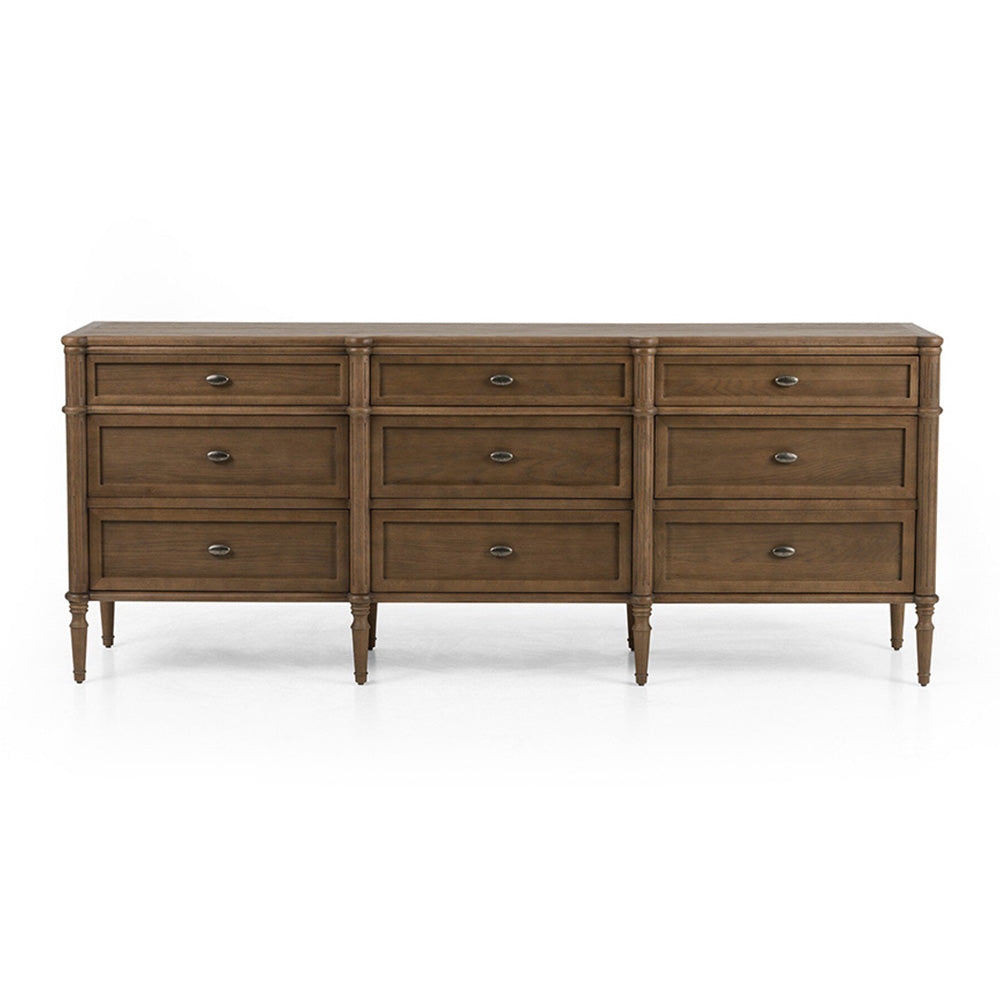 Toulouse 9 Drawer Dresser, Toasted Oak Bedroom Four Hands   