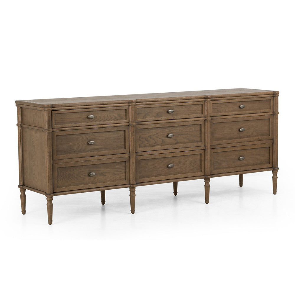 Toulouse 9 Drawer Dresser, Toasted Oak Bedroom Four Hands   