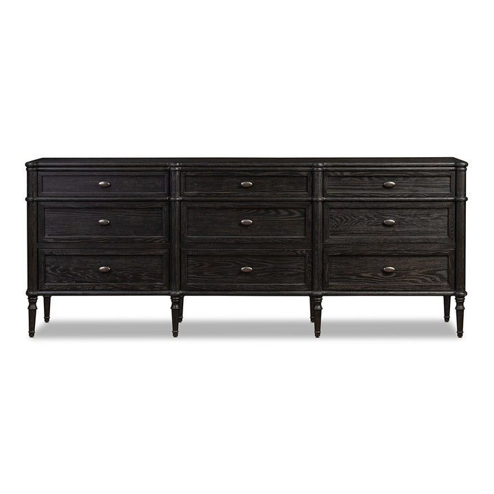 Toulouse 9 Drawer Dresser, Distressed Black Bedroom Four Hands   