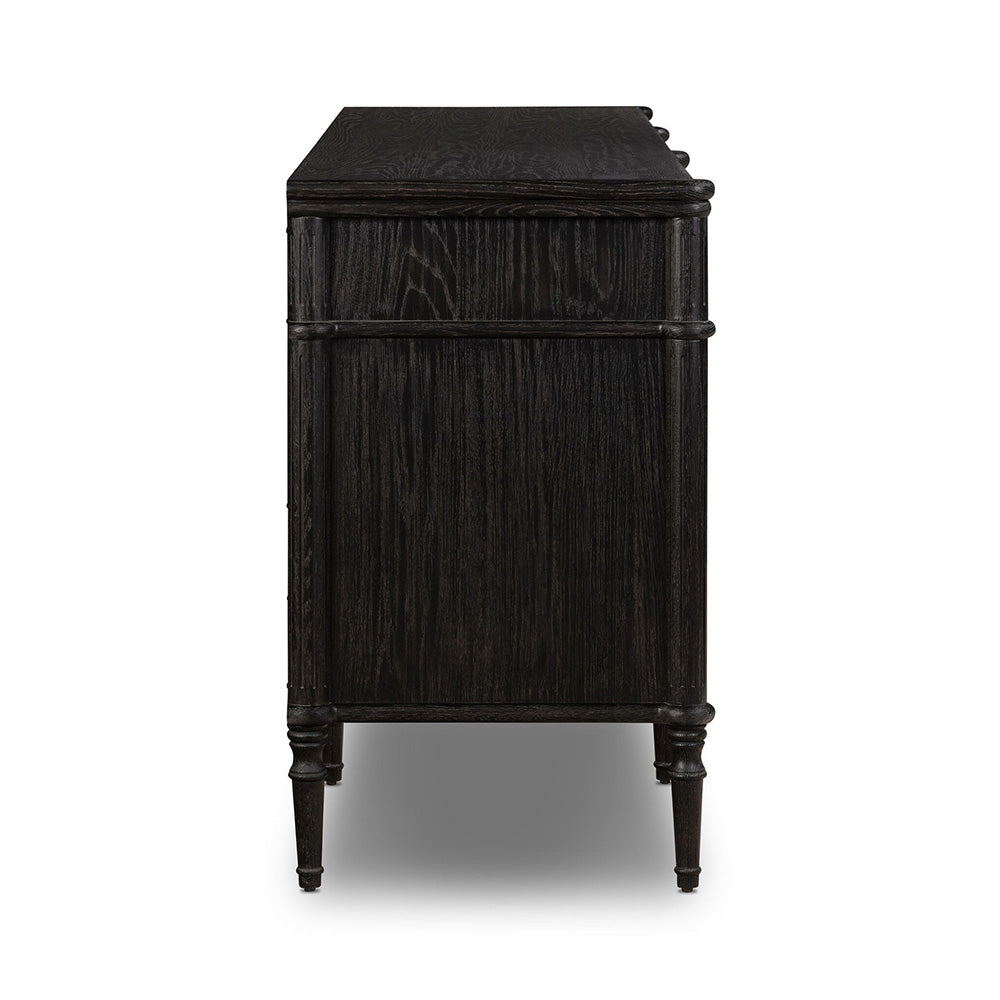 Toulouse 9 Drawer Dresser, Distressed Black Bedroom Four Hands   