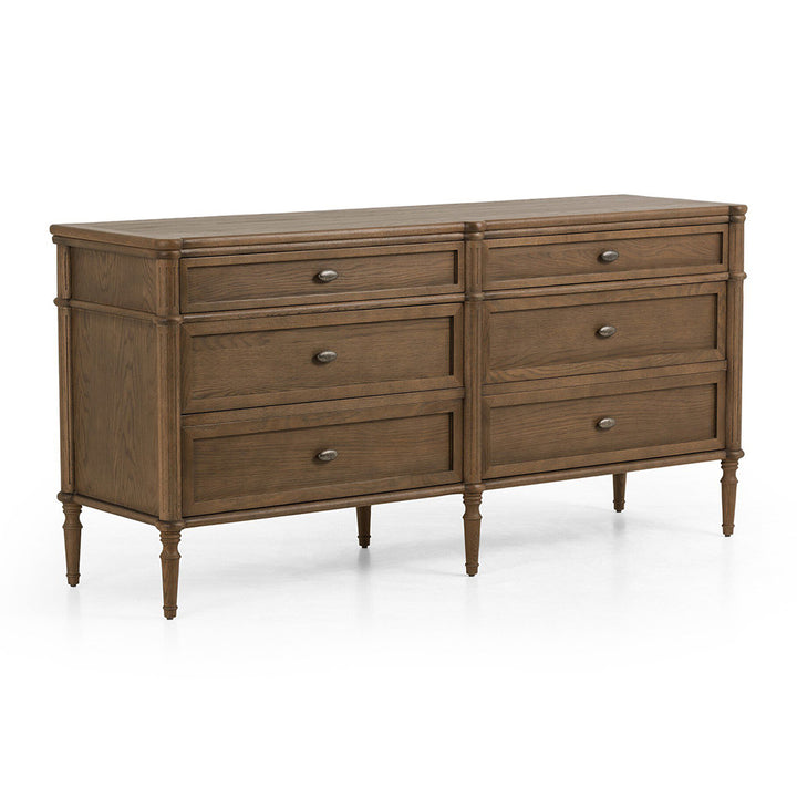 Toulouse 6 Drawer Dresser, Toasted Oak Bedroom Four Hands   