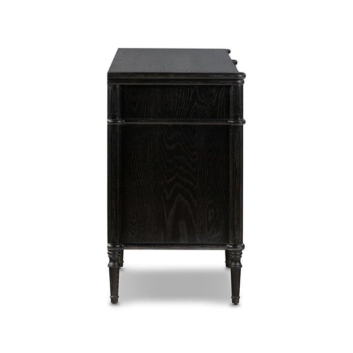 Toulouse 6 Drawer Dresser, Distressed Black Bedroom Four Hands   