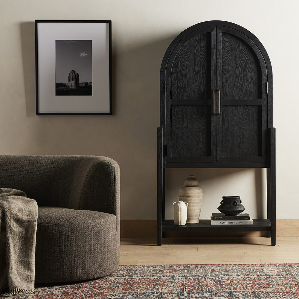 Tolle Bar Cabinet, Drifted Matte Black Dining Room Four Hands   