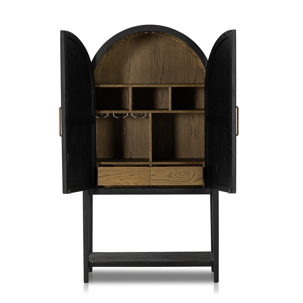 Tolle Bar Cabinet, Drifted Matte Black Dining Room Four Hands   