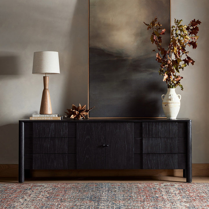 Pollard Media Console, Brushed Ebony Living Room Four Hands   