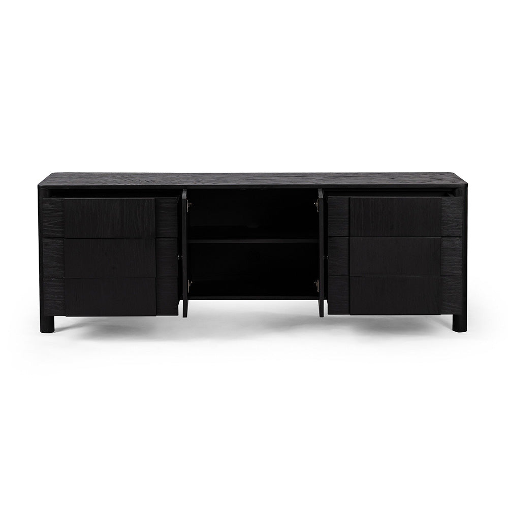 Pollard Media Console, Brushed Ebony Living Room Four Hands   