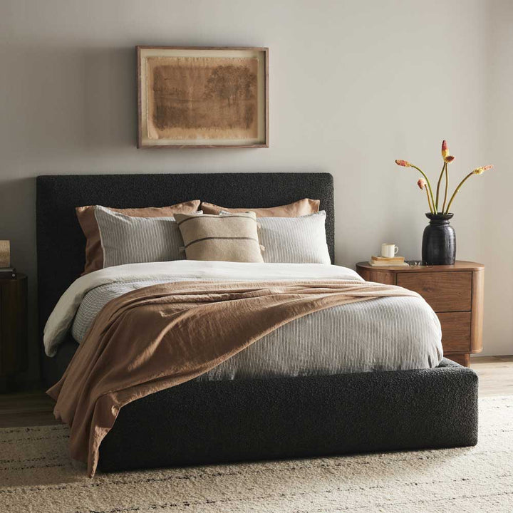 Quincy Bed, Lisbon Charcoal Bedroom Four Hands King