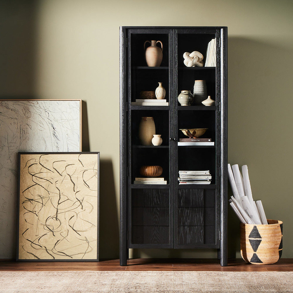 Pollard Cabinet, Brushed Ebony Dining Room Four Hands   