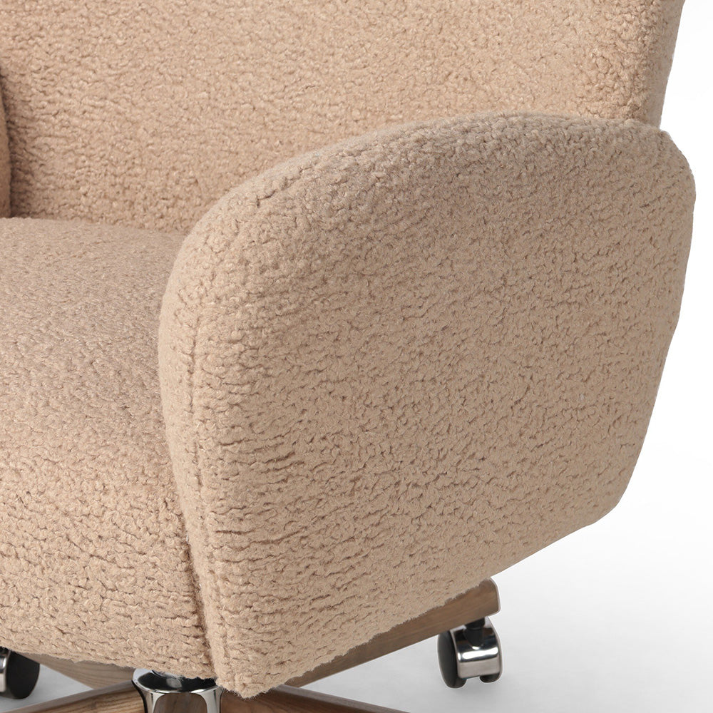 Cade Desk Chair, Sheepskin Camel Home Office Four Hands   