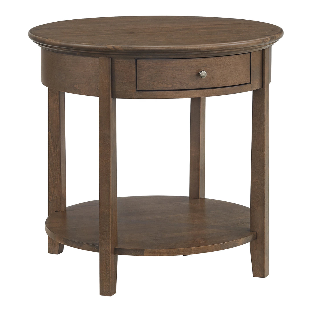 McKenzie Round End Table Living Room Whittier Wood Java