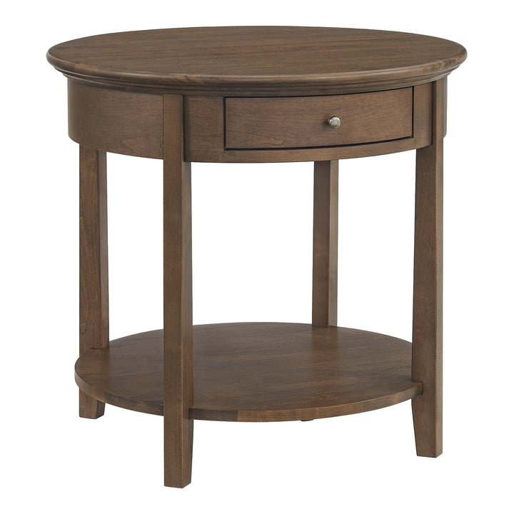 McKenzie Round End Table Living Room Whittier Wood Java