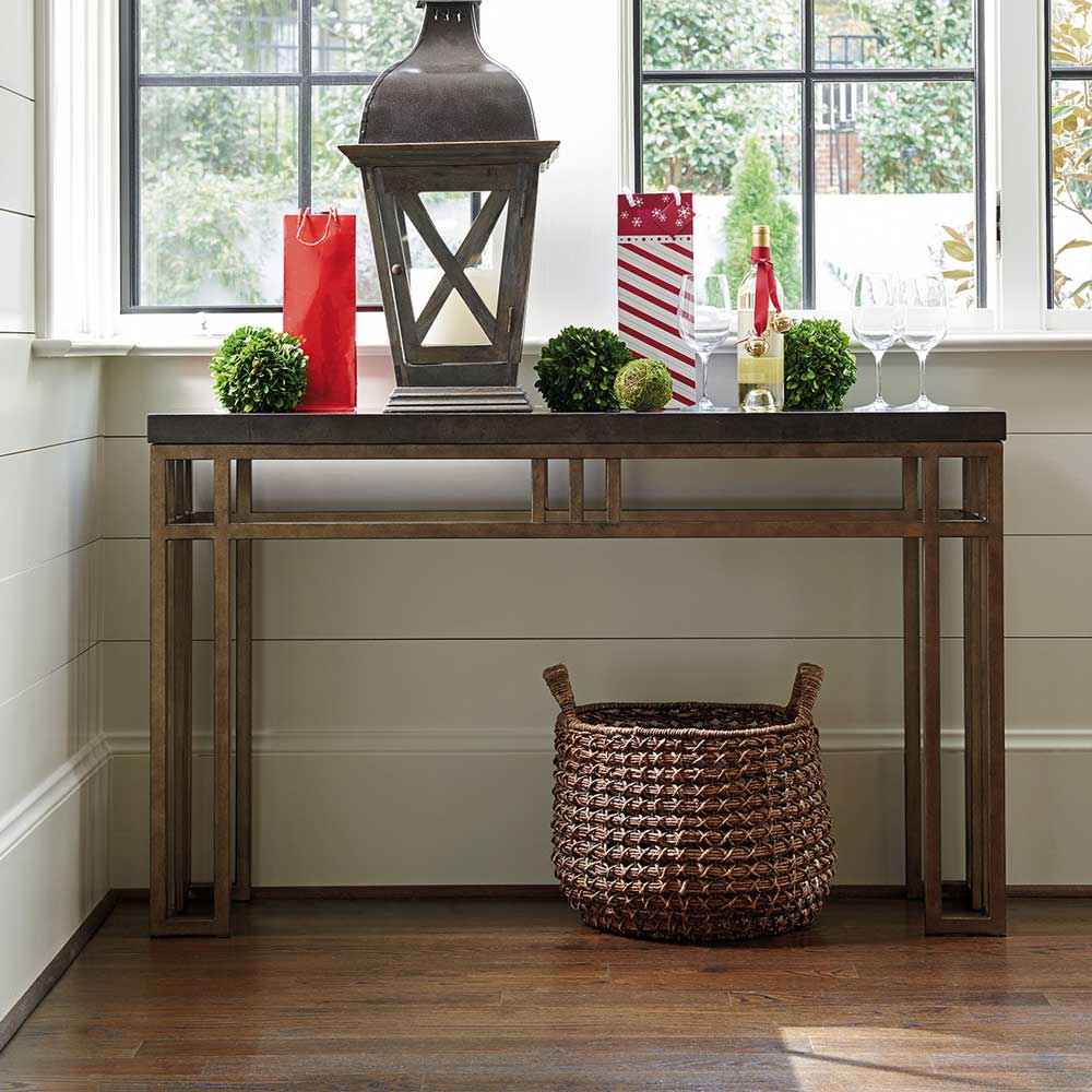 Cypress Point Montera Travertine Console Living Room Tommy Bahama Home