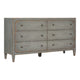 Ciao Bella Six-Drawer Dresser in Time Worn Gray Bedroom Hooker Furniture