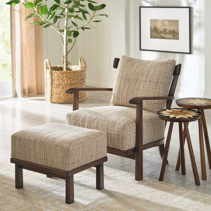 Hudson Valley Wood-Frame Ottoman Living Room Stickley