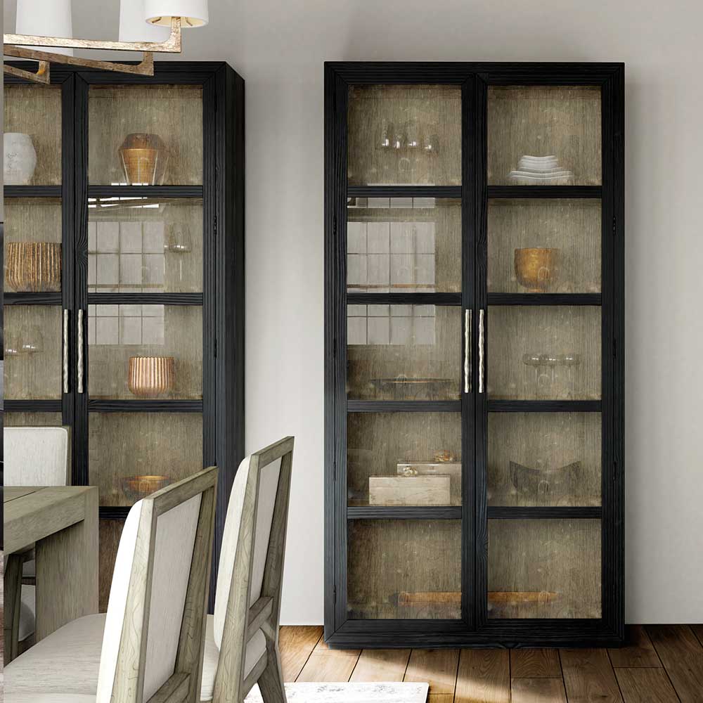 Linville Falls Shou Sugi Ban Curio Cabinet Dining Room Hooker Furniture