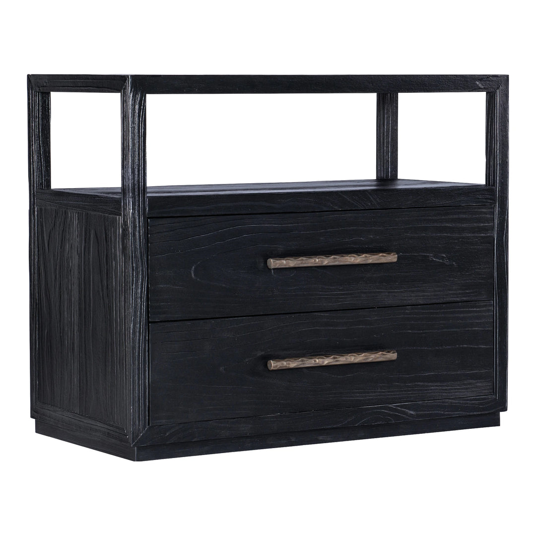 Linville Falls Shou Sugi Ban Two Drawer Nightstand Bedroom Hooker Furniture