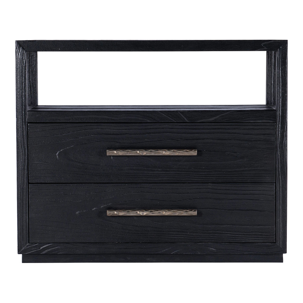 Linville Falls Shou Sugi Ban Two Drawer Nightstand Bedroom Hooker Furniture