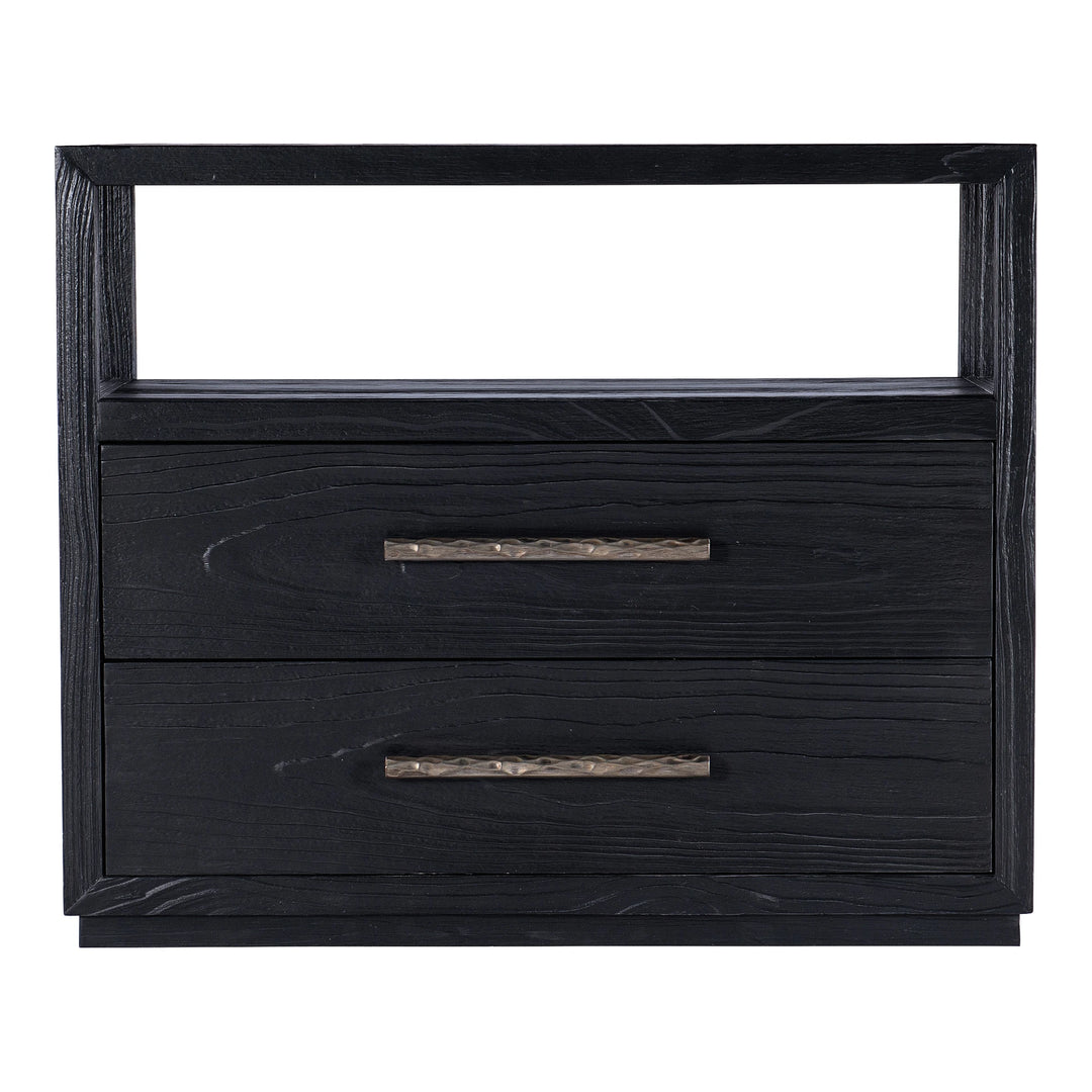 Linville Falls Shou Sugi Ban Two Drawer Nightstand Bedroom Hooker Furniture