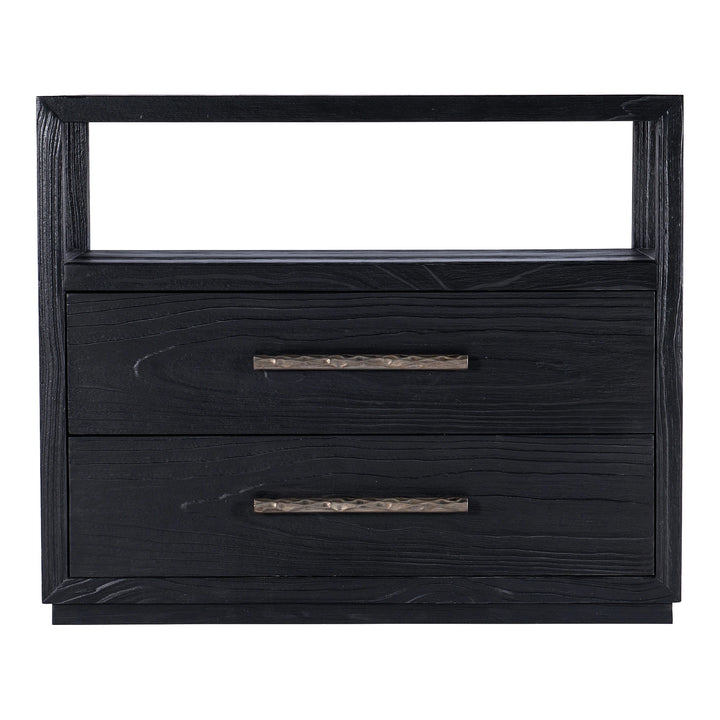 Linville Falls Shou Sugi Ban Two Drawer Nightstand Bedroom Hooker Furniture