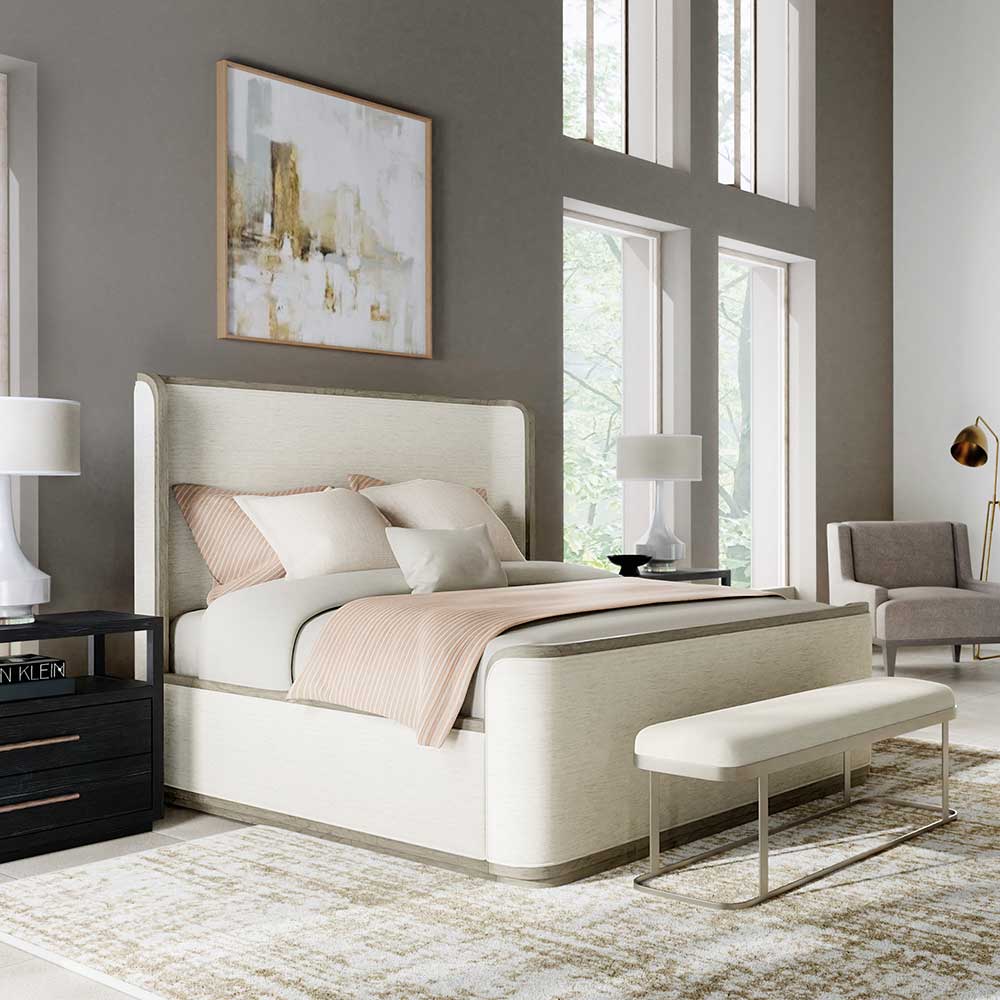 Linville Falls Boones King Upholstered Shelter Bed Bedroom Hooker Furniture