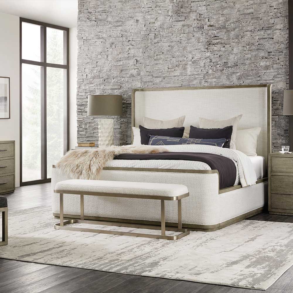 Linville Falls Boones King Upholstered Shelter Bed Bedroom Hooker Furniture