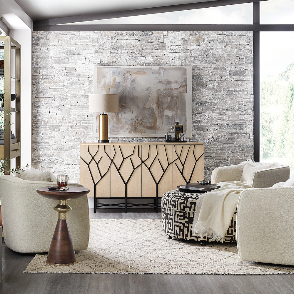 Melange Branched Four Door Entertainment Credenza