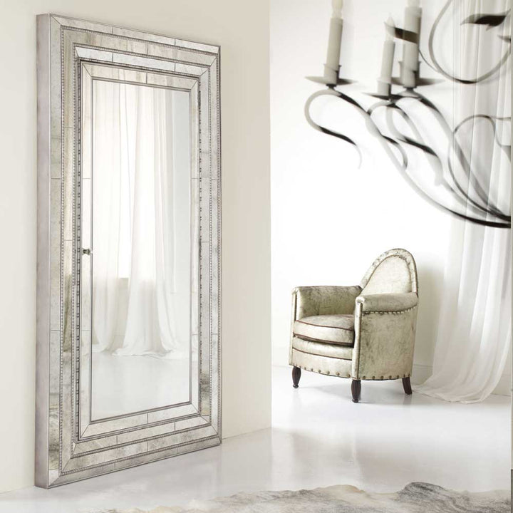 Melange Glamour Floor Mirror w/ Jewelry Armoire Storage