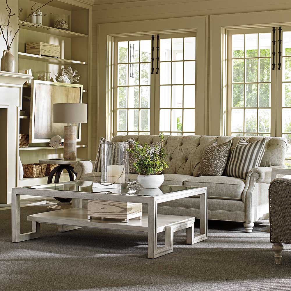 Oyster Bay Saddlebrook Rectangular Cocktail Table Living Room Lexington