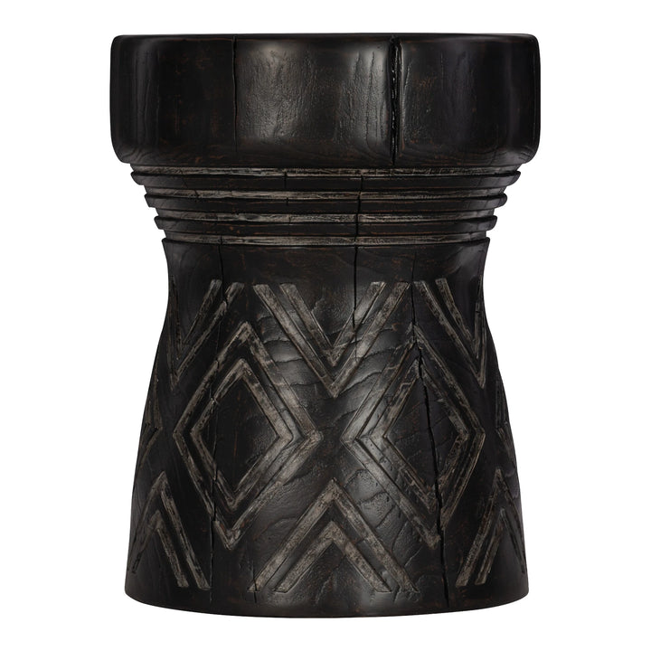 Commerce & Market Carved Stump Side Table Living Room Hooker Furniture