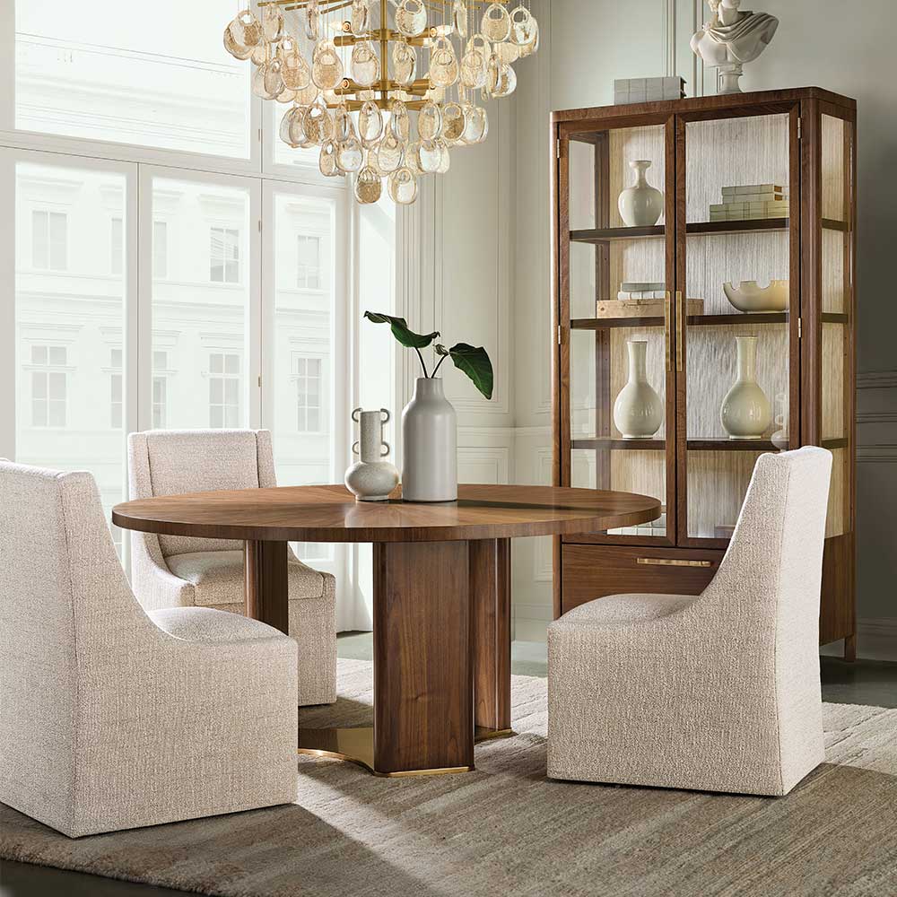 Eleana 66" Round Dining Table in Light Caramel Walnut Dining Room Hooker Furniture