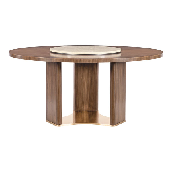 Eleana 66" Round Dining Table in Light Caramel Walnut